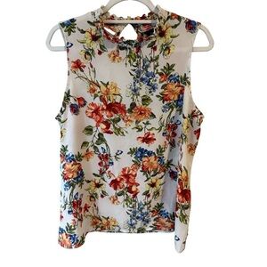 Brody Myles Floral Sleeveless Lightweight Blouse Top - Multicolor Size L Casual